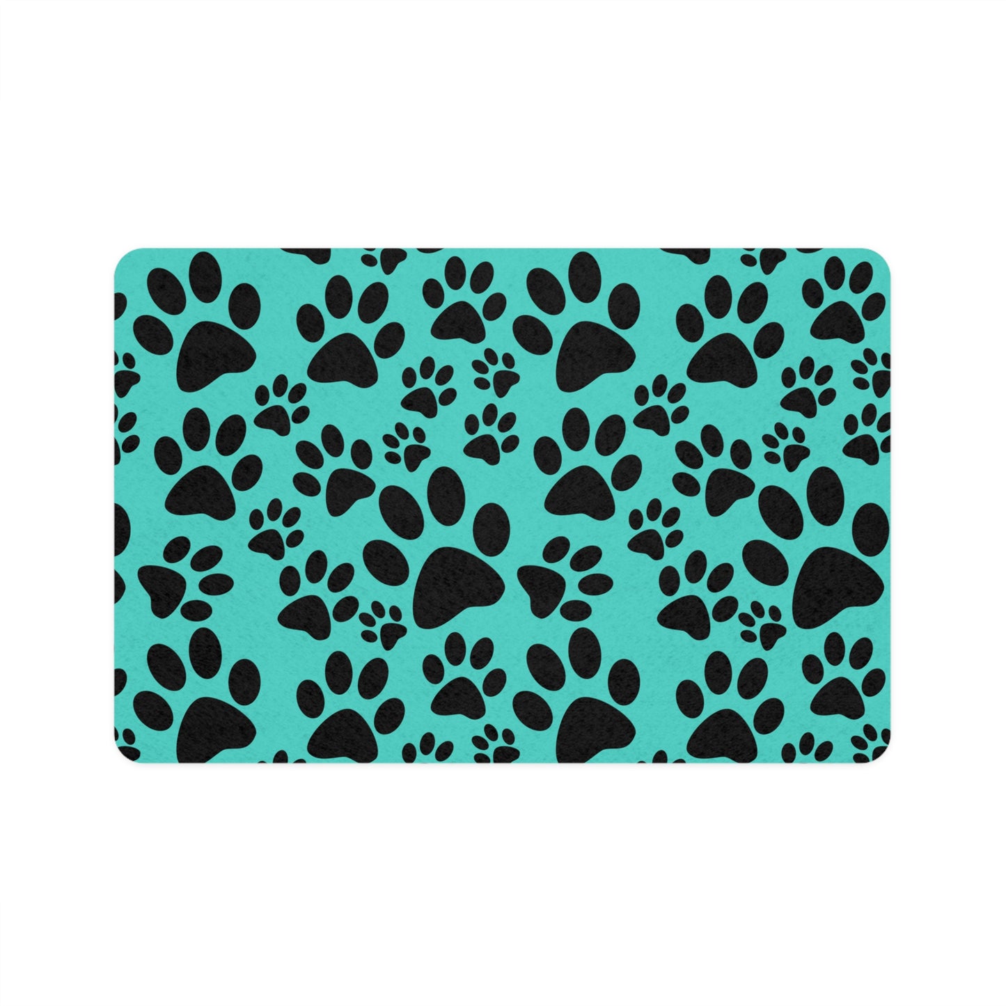 Pet Food Mat - Paw Print Non-Slip Feeding Placemat for Dogs & Cats (12x18)