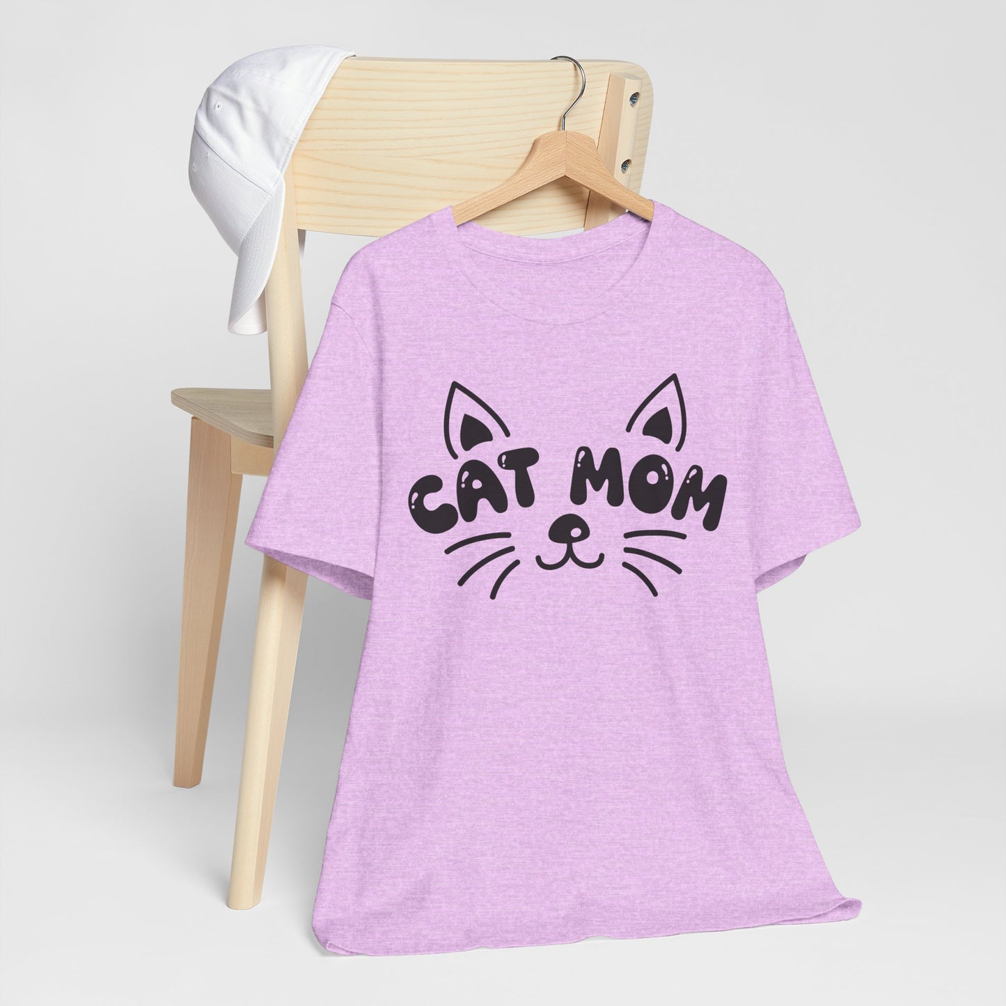 Cat Mom T-Shirt - Cute Cat Face Graphic Tee for Mother's Day Gift