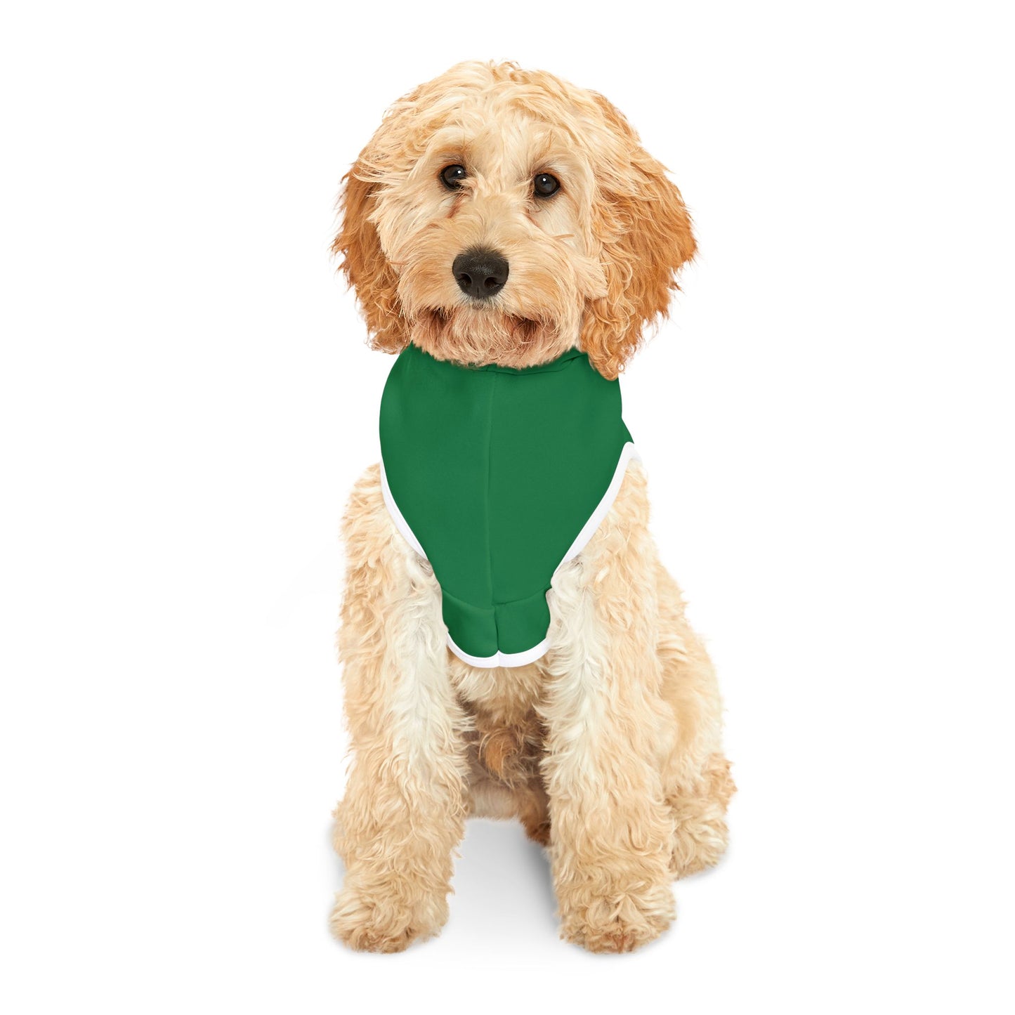 Dog Hoodie - 'Furry & Bright' Holiday Green Pet Hoodie with Festive Paw & Bone Design