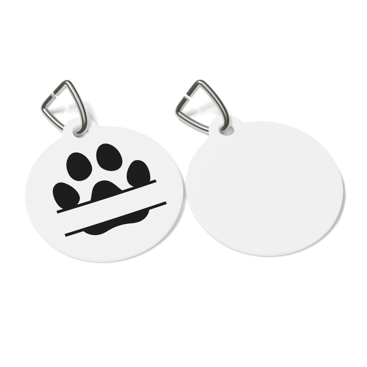 Pet Tag Personalized Round Paw Print Name Tag