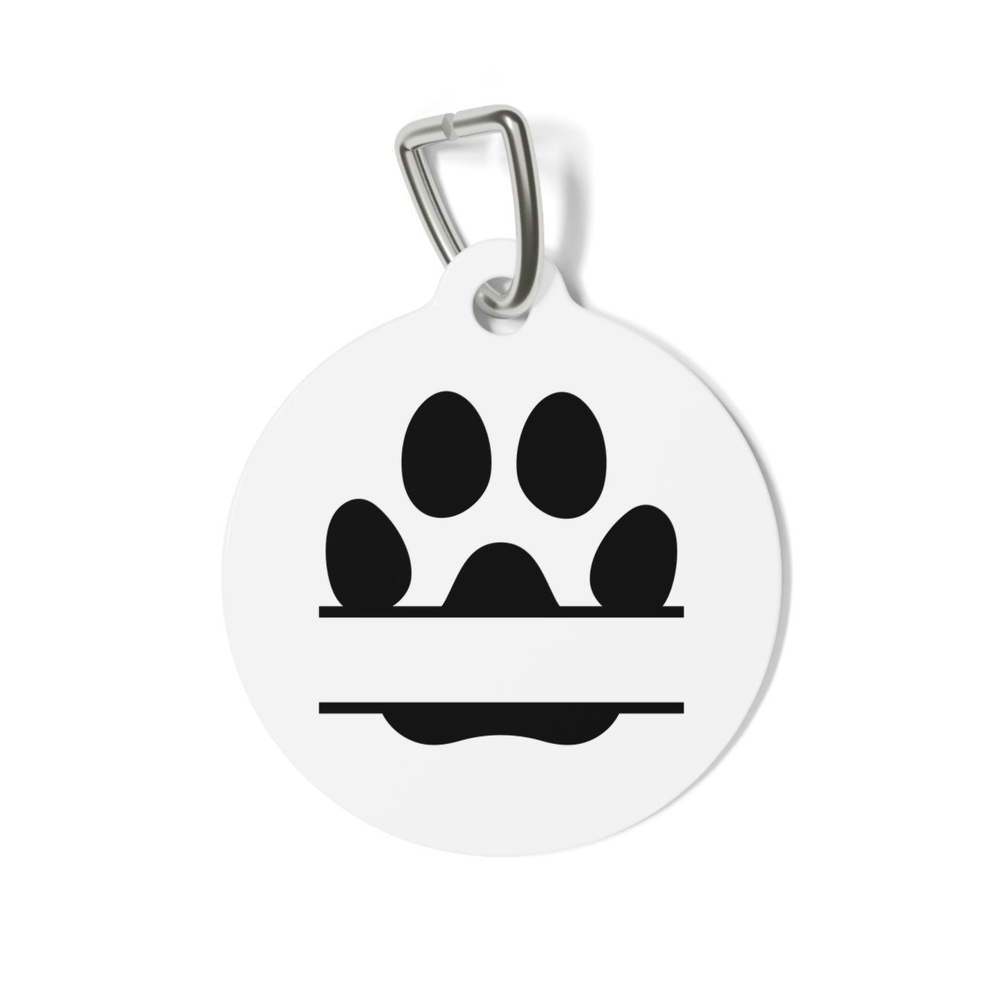 Pet Tag Personalized Round Paw Print Name Tag